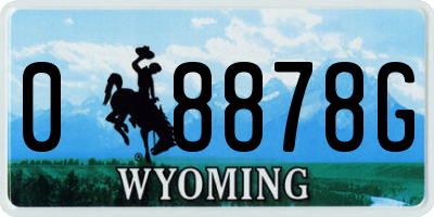 WY license plate 08878G