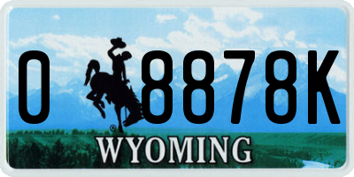 WY license plate 08878K