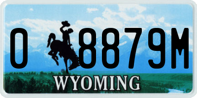 WY license plate 08879M