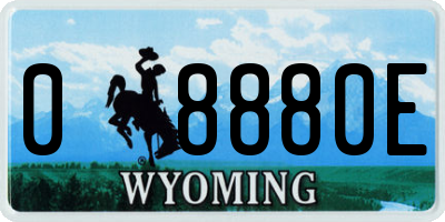 WY license plate 08880E