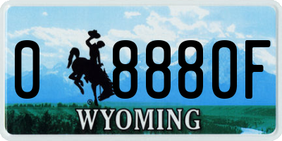 WY license plate 08880F
