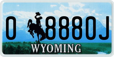 WY license plate 08880J
