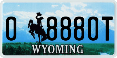 WY license plate 08880T
