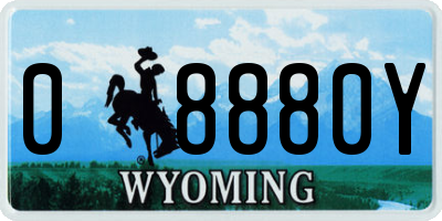 WY license plate 08880Y