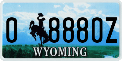 WY license plate 08880Z