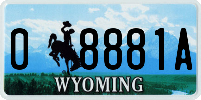 WY license plate 08881A