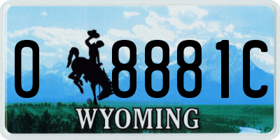 WY license plate 08881C