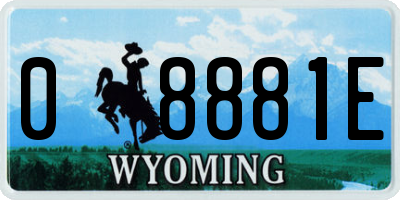 WY license plate 08881E