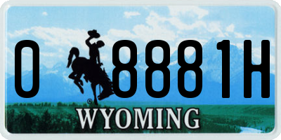 WY license plate 08881H
