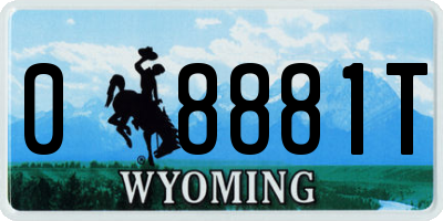 WY license plate 08881T