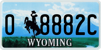 WY license plate 08882C