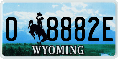 WY license plate 08882E