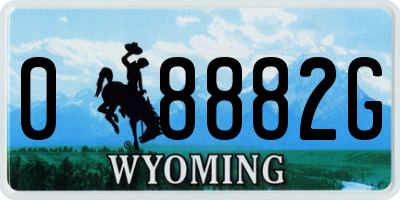WY license plate 08882G