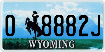 WY license plate 08882J
