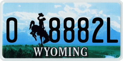 WY license plate 08882L