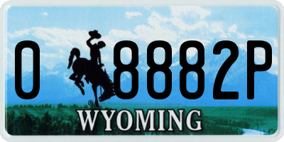 WY license plate 08882P