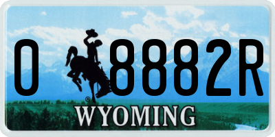 WY license plate 08882R