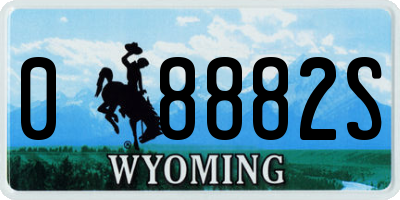 WY license plate 08882S
