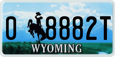 WY license plate 08882T