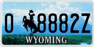 WY license plate 08882Z