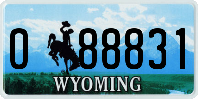 WY license plate 088831