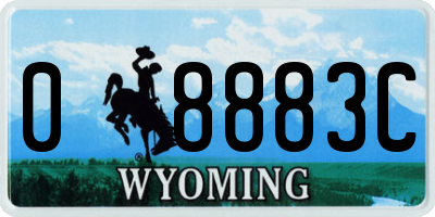 WY license plate 08883C