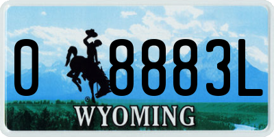 WY license plate 08883L