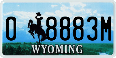 WY license plate 08883M