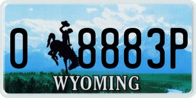 WY license plate 08883P