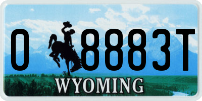 WY license plate 08883T
