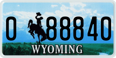 WY license plate 088840