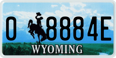 WY license plate 08884E