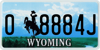 WY license plate 08884J