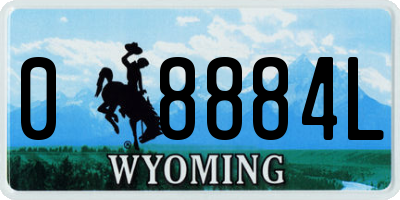 WY license plate 08884L