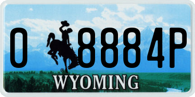 WY license plate 08884P
