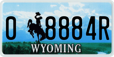 WY license plate 08884R