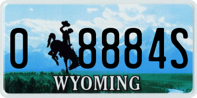 WY license plate 08884S