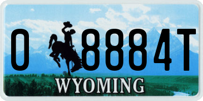 WY license plate 08884T