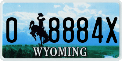 WY license plate 08884X