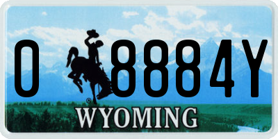 WY license plate 08884Y