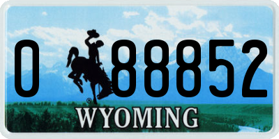 WY license plate 088852