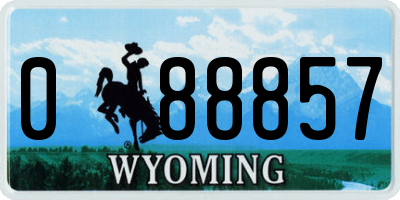 WY license plate 088857