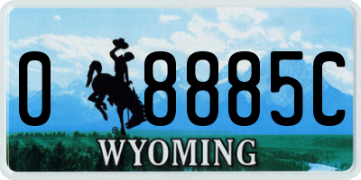 WY license plate 08885C