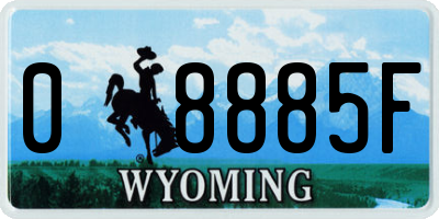WY license plate 08885F