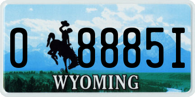 WY license plate 08885I