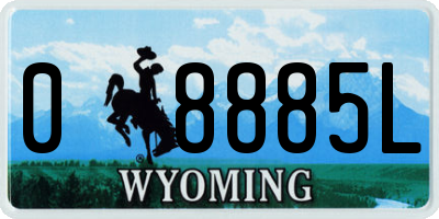 WY license plate 08885L