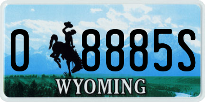WY license plate 08885S