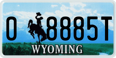 WY license plate 08885T