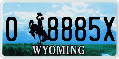 WY license plate 08885X