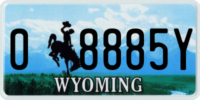 WY license plate 08885Y